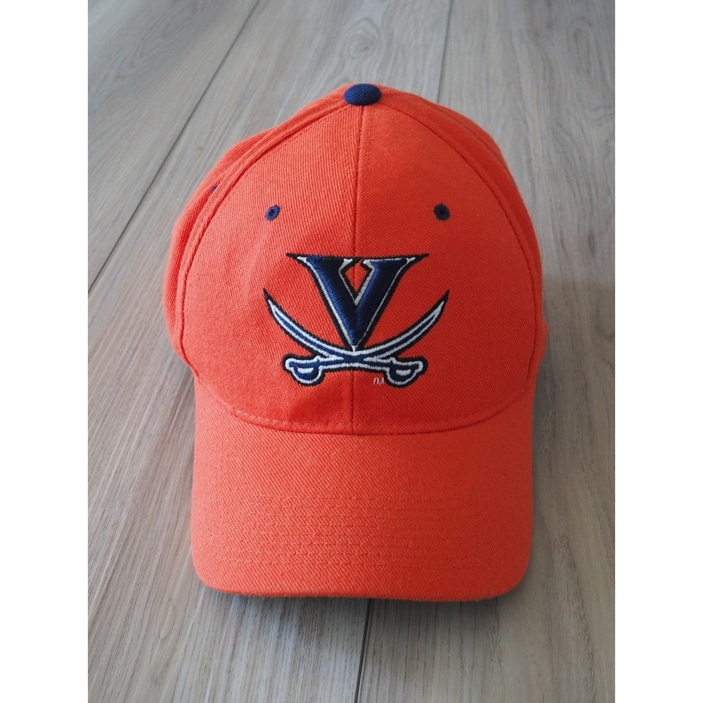 Vintage Zephyr UVA Virginia Cavaliers Orange Fitted Hat 7 1/4 Wahoo Baseball Cap